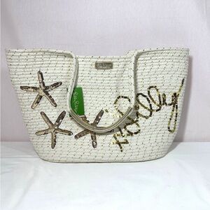 Lilly Pulitzer Cream and Gold Starfish Tote